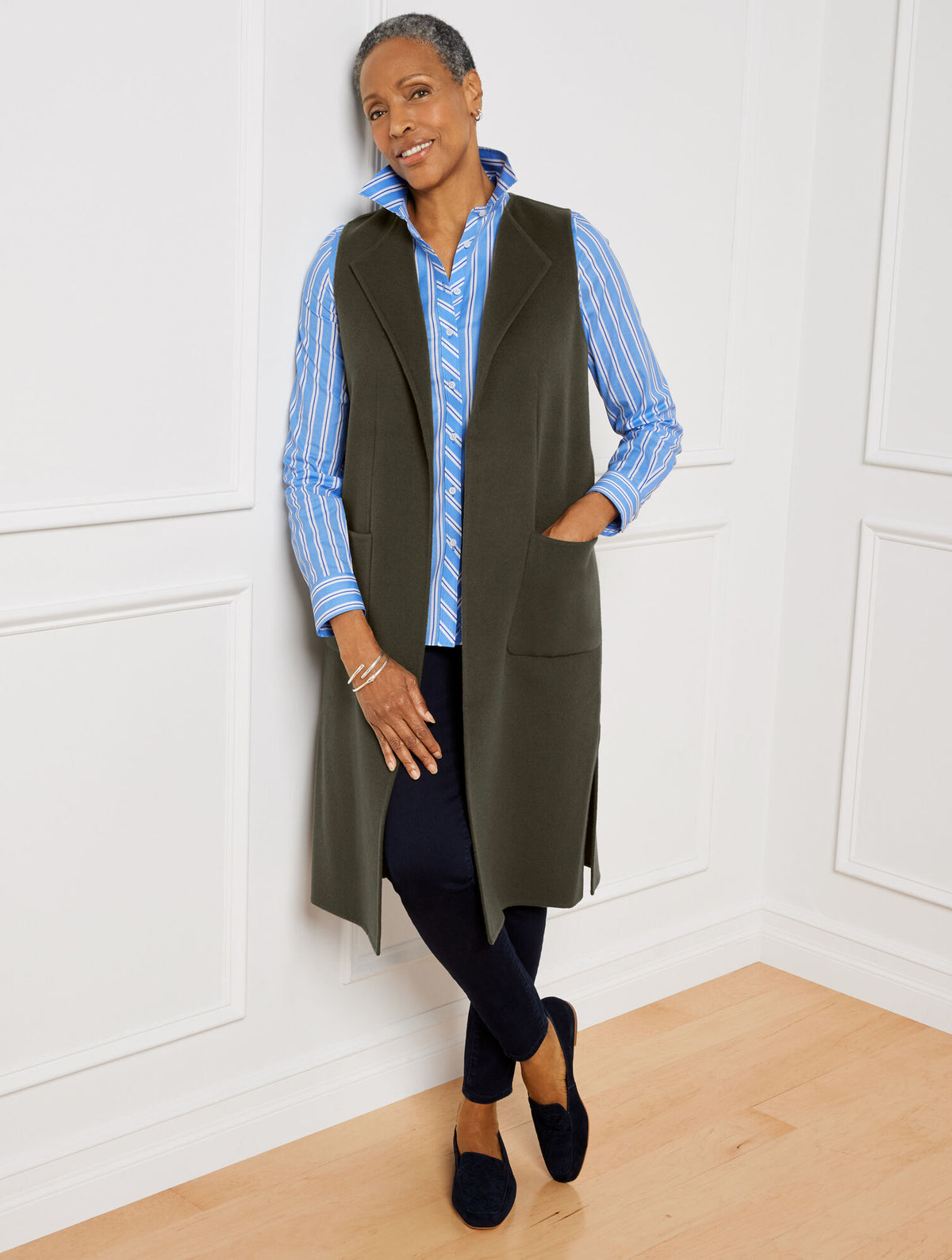 TUSCAN OLIVE DOUBLE-FACED WOOL BLEND VEST TOPPER | Talbots near me
