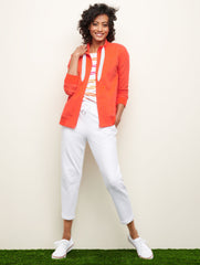 WHITE/SOMERSET PEACH CROSS BACK TOP - BASHFUL STRIPE | Talbots near me