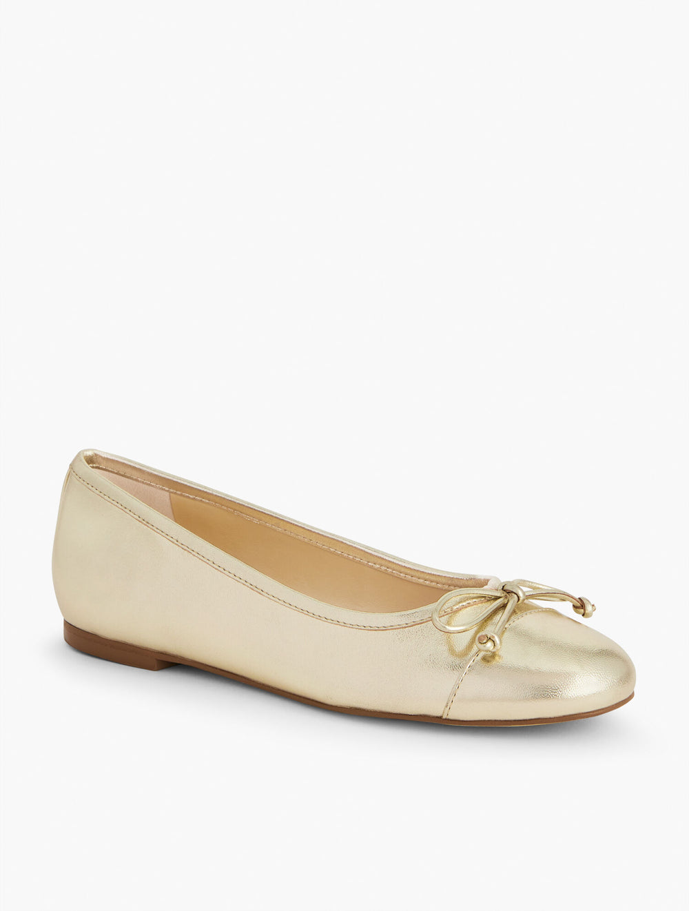 GOLD BLAIR CAP TOE METALLIC NAPPA BALLET FLATS | Talbots online