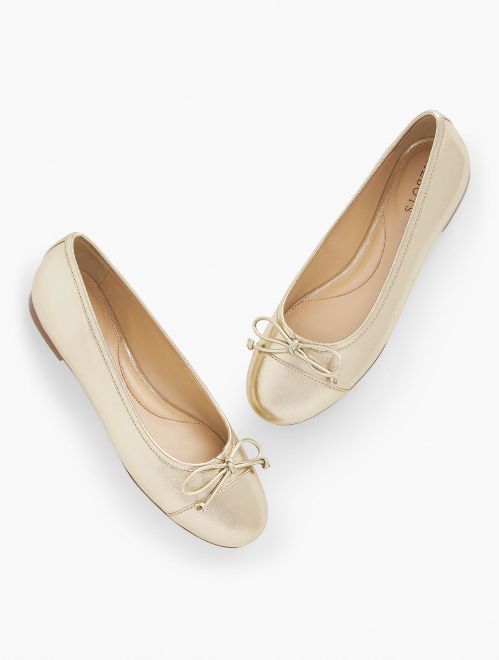 GOLD BLAIR CAP TOE METALLIC NAPPA BALLET FLATS | Talbots online