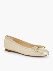 GOLD BLAIR CAP TOE METALLIC NAPPA BALLET FLATS | Talbots online