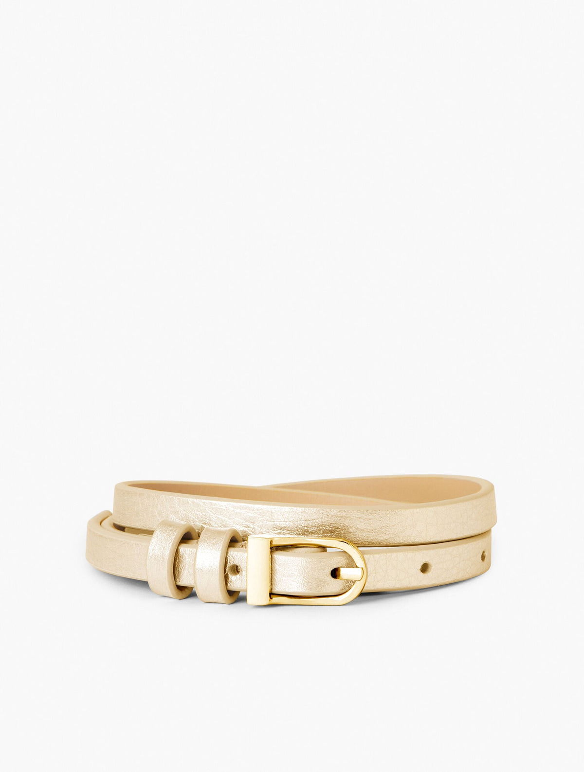 GOLD|SILVER SLIM METALLIC LEATHER BELT | Talbots for sale