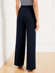 BLACK|INDIGO BLUE EASY TRAVEL WIDE LEG PANTS | Talbots sale