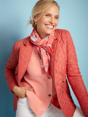 BLUE LIGHT|TUSCAN OLIVE SHAKER STITCH CUFFED BACK CARDIGAN | Talbots online