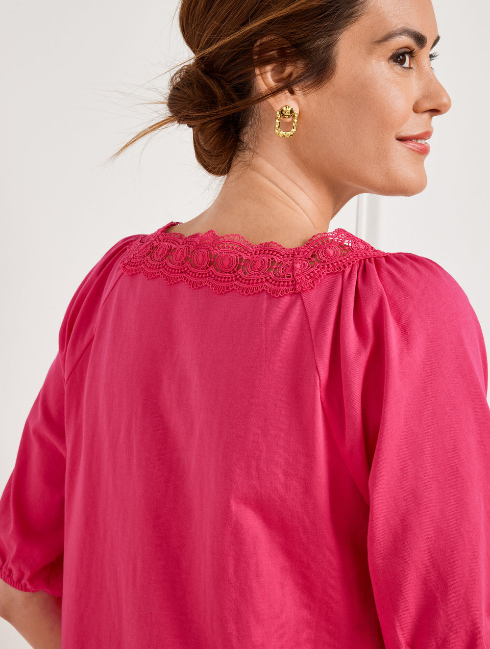 AZALEA LACE TRIM SQUARE NECK TOP | Talbots outlet