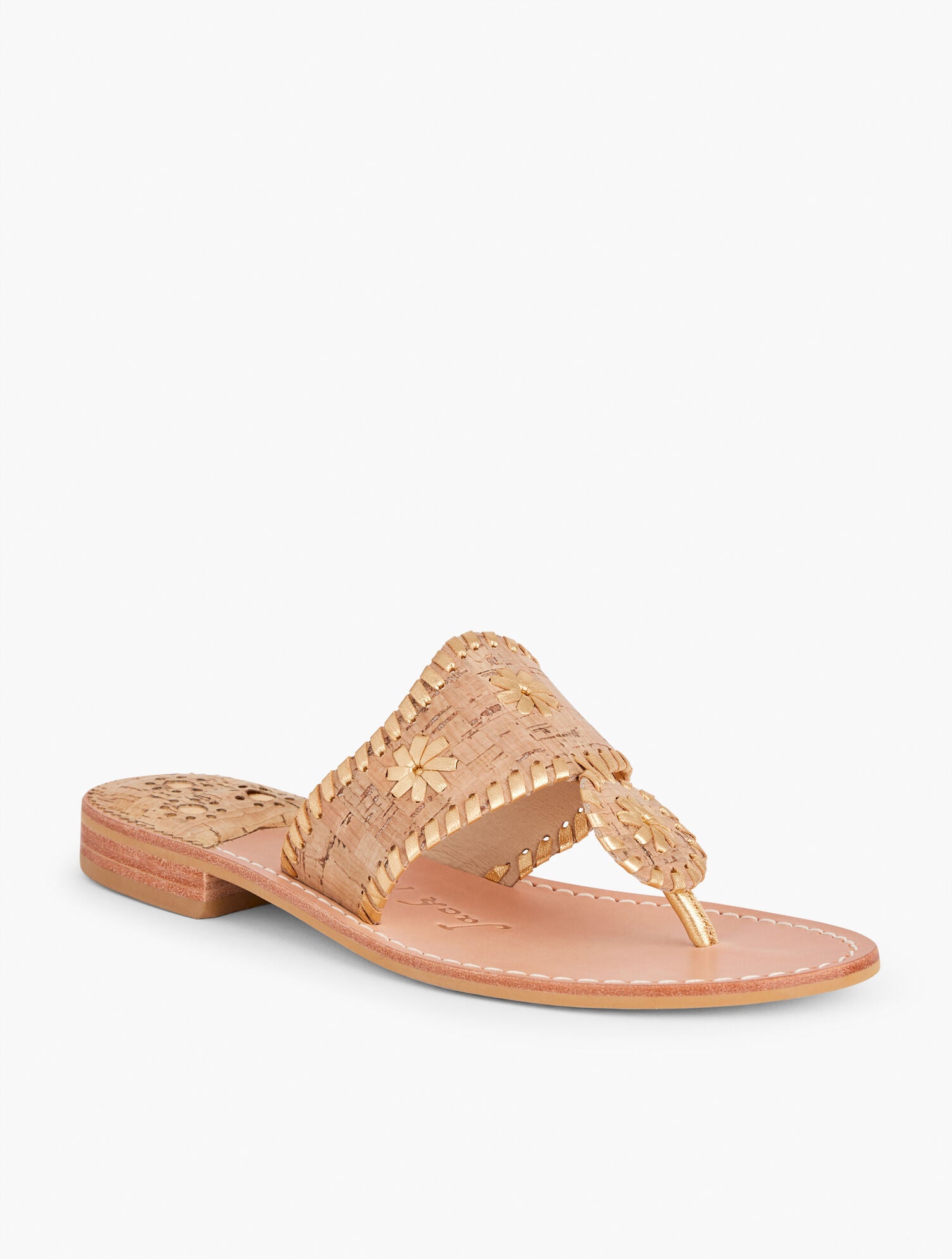 NATURAL/GOLD JACK ROGERS® CORK SANDALS | Talbots discount