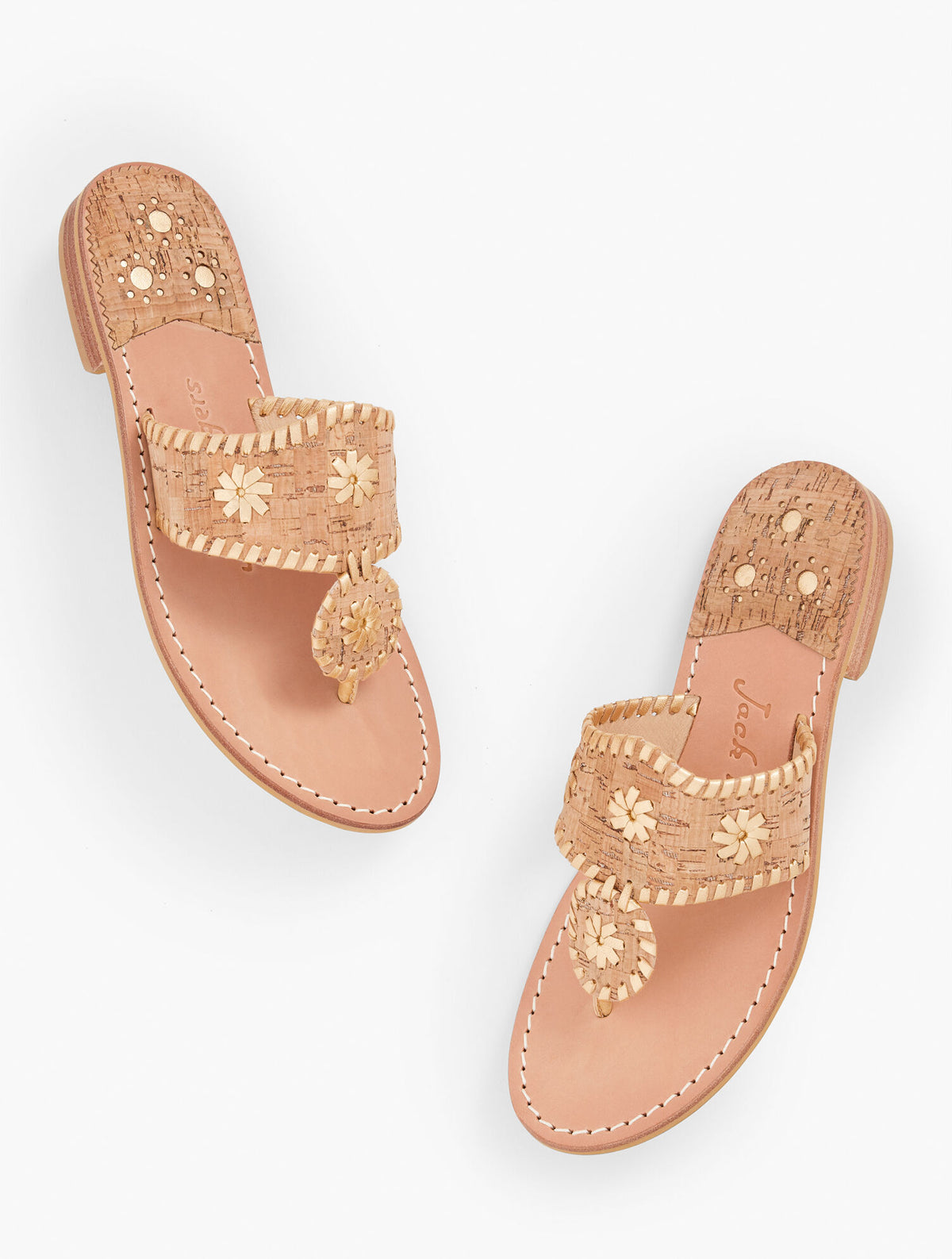 NATURAL/GOLD JACK ROGERS® CORK SANDALS | Talbots discount