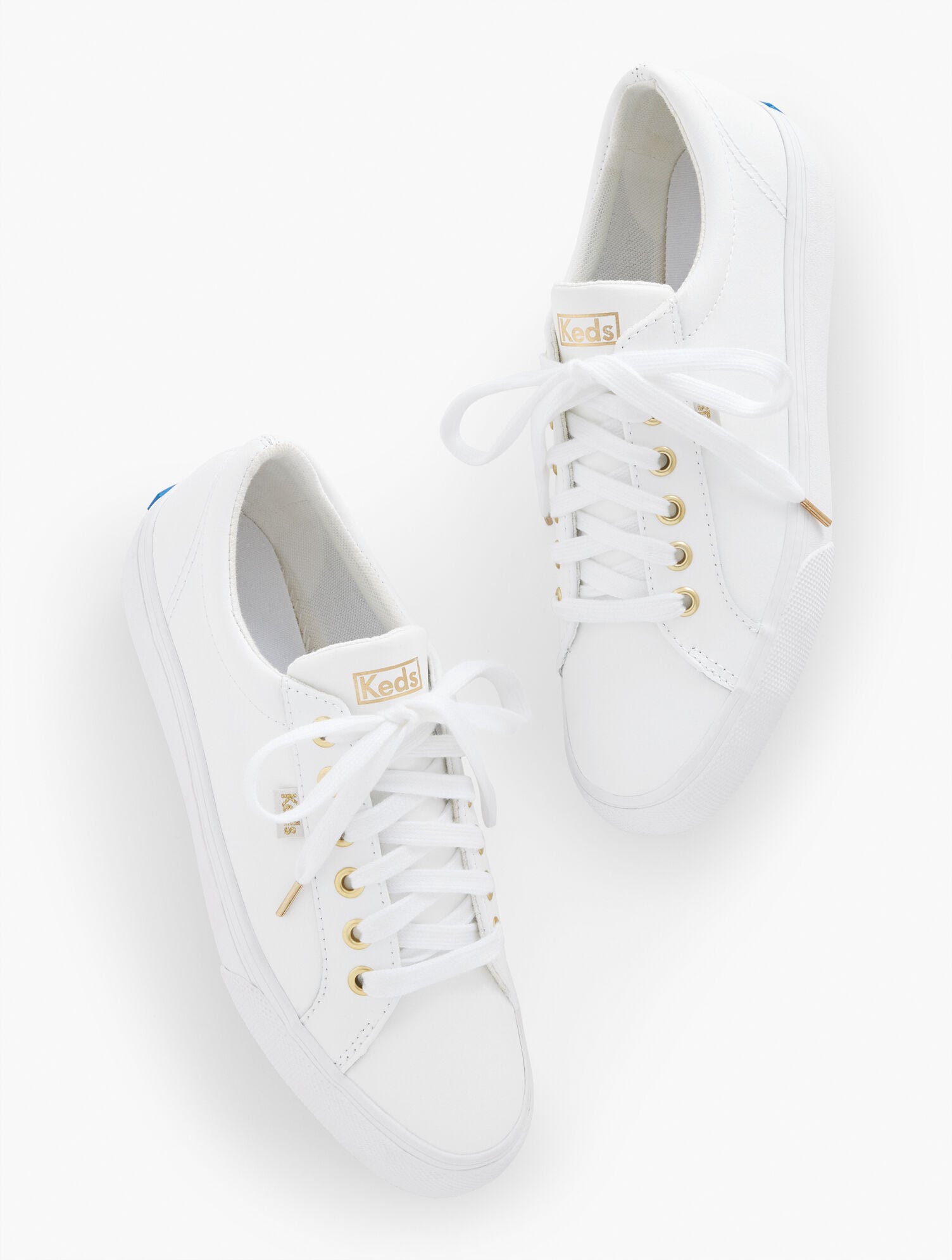 INDIGO BLUE|WHITE KEDS® JUMP KICK LEATHER SNEAKERS | Talbots outlet