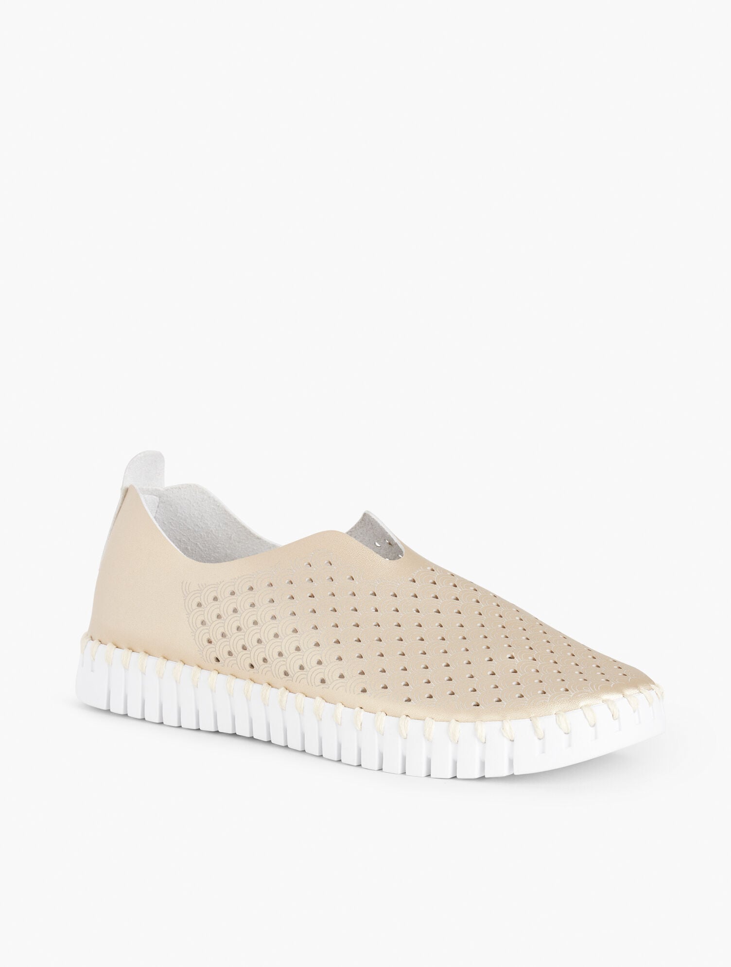 PLATINUM ILSE JACOBSEN TULIP SLIP-ON FLATS - METALLIC | Talbots on sale