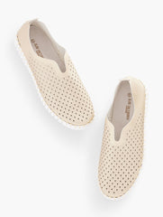 PLATINUM ILSE JACOBSEN TULIP SLIP-ON FLATS - METALLIC | Talbots on sale