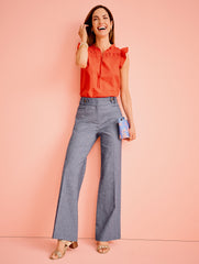 TIGER LILY ORANGE PLEATED POPLIN SHELL | Talbots US