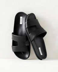 BLACK PEBBLED CUTOUT SLIDES | Talbots sale