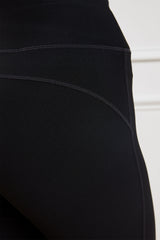 BLACK|INDIGO SOFT STRETCH RIBBED HIGH WAIST LEGGINGS | Talbots outlet