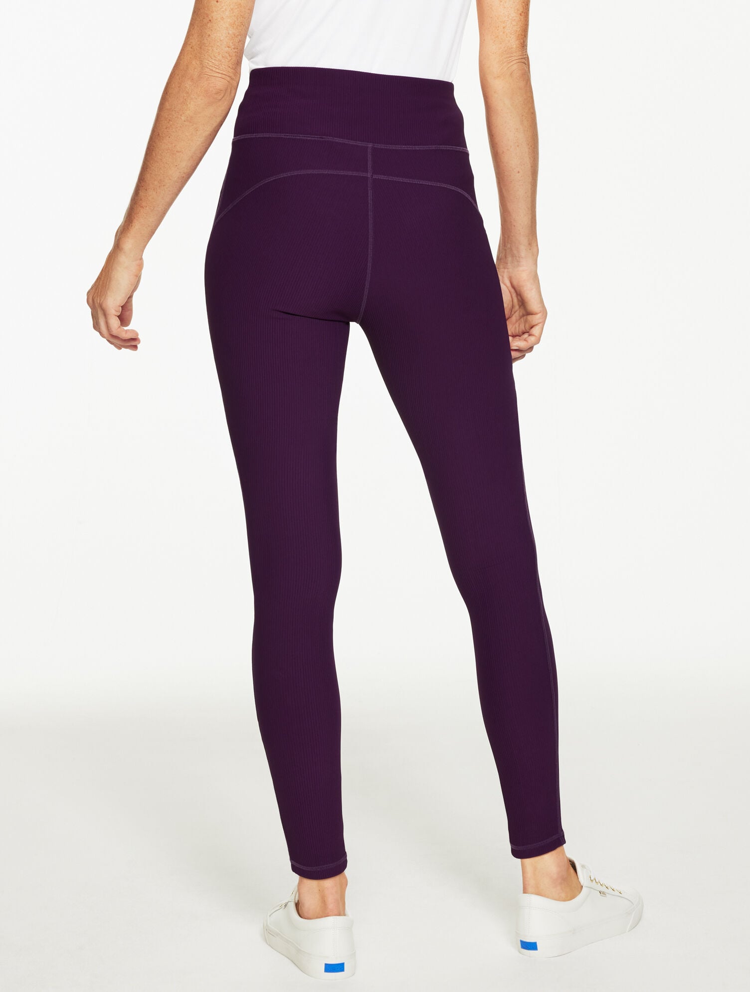BLACK|INDIGO SOFT STRETCH RIBBED HIGH WAIST LEGGINGS | Talbots outlet