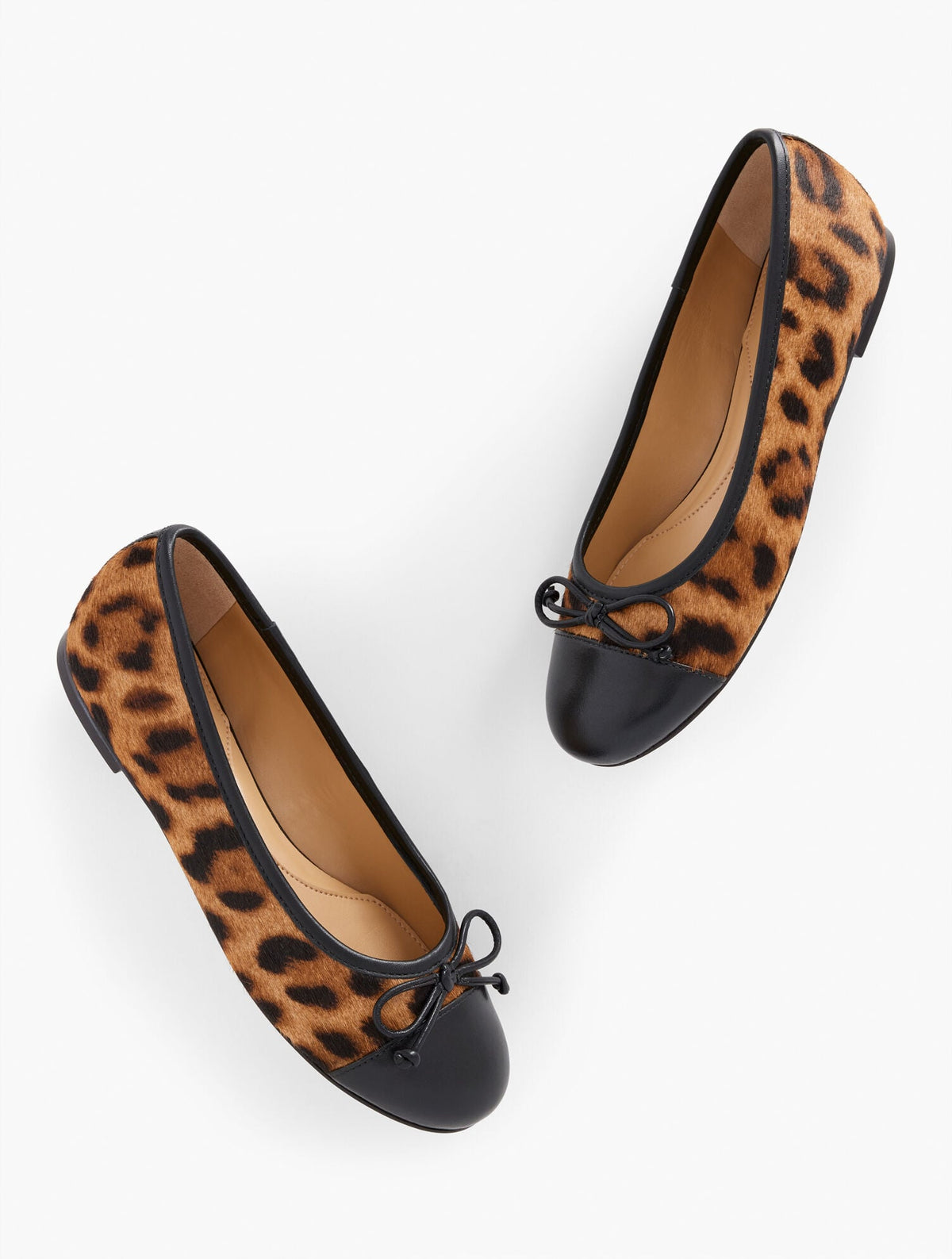 TAN BLAIR CAP TOE BALLET FLATS - CALF HAIR LEOPARD | Talbots for sale