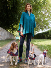 TEAL OCEAN TWEED CABLE KNIT PONCHO - TEAL OCEAN TWEED | Talbots outlet