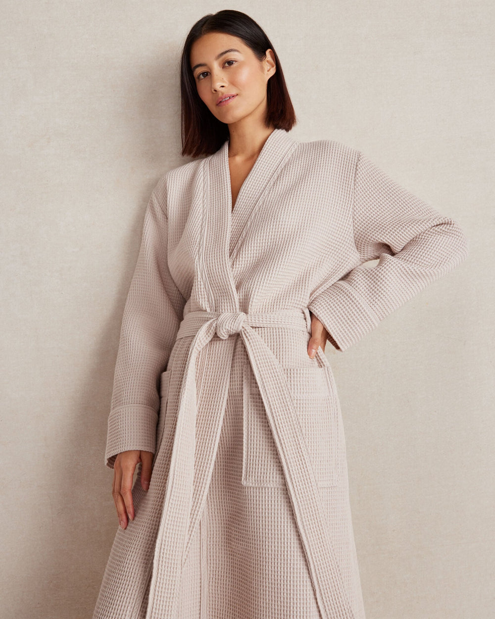 PEONY PINK|SAND|SERENITY BLUE|VETIVER|WHITE ORGANIC COTTON WAFFLE ROBE | Talbots near me