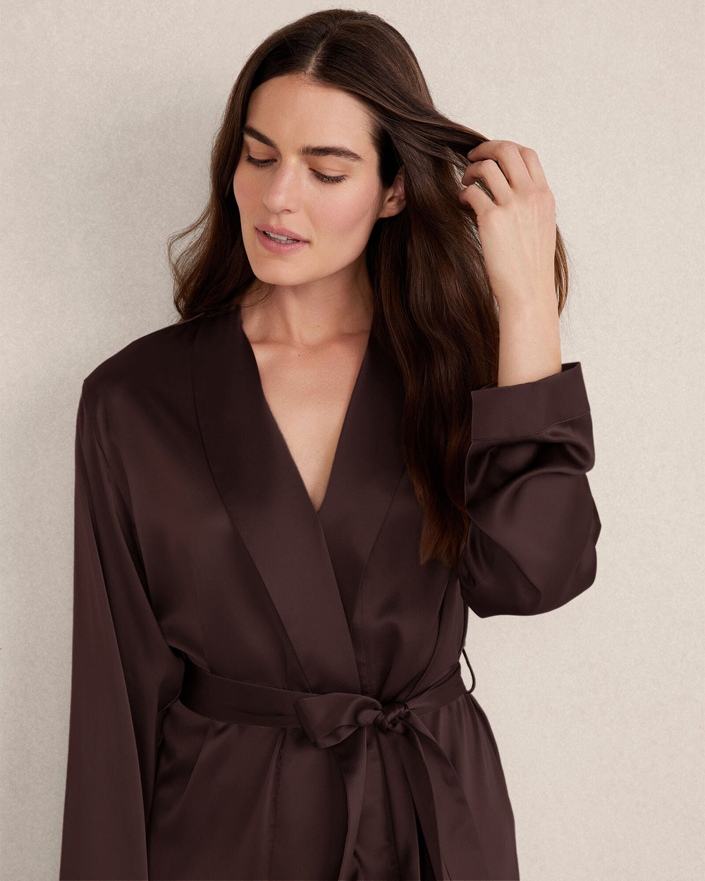BLACK|BLACKCURRANT|BURGUNDY BERRY|IVORY|NAVY|SEA|SEPIA ROSE|HUNTER WASHABLE SILK ROBE | Talbots US