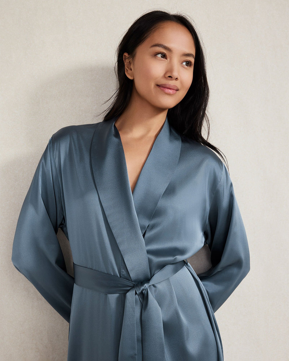 BLACK|BLACKCURRANT|BURGUNDY BERRY|IVORY|NAVY|SEA|SEPIA ROSE|HUNTER WASHABLE SILK ROBE | Talbots US