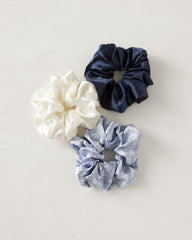 BURGUNDY BERRY|IVORY|NAVY|PORCINI WASHABLE SILK SCRUNCHIE | Talbots for sale