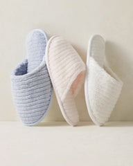 PEONY PINK|SERENITY BLUE|WHITE ORGANIC COTTON TERRY RIPPLE SLIPPERS | Talbots for sale