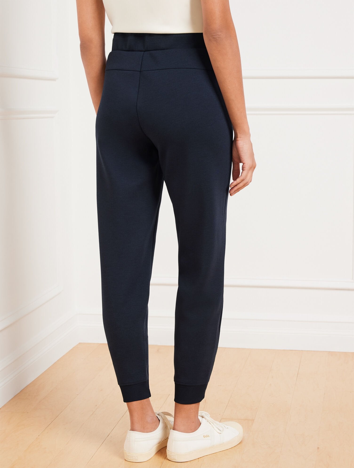 BLACK|INDIGO AIRKNIT STRETCH RIBBED JOGGERS | Talbots online