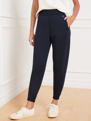 BLACK|INDIGO AIRKNIT STRETCH RIBBED JOGGERS | Talbots online