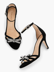 BLACK ERICA SUEDE ANKLE STRAP SANDALS | Talbots online