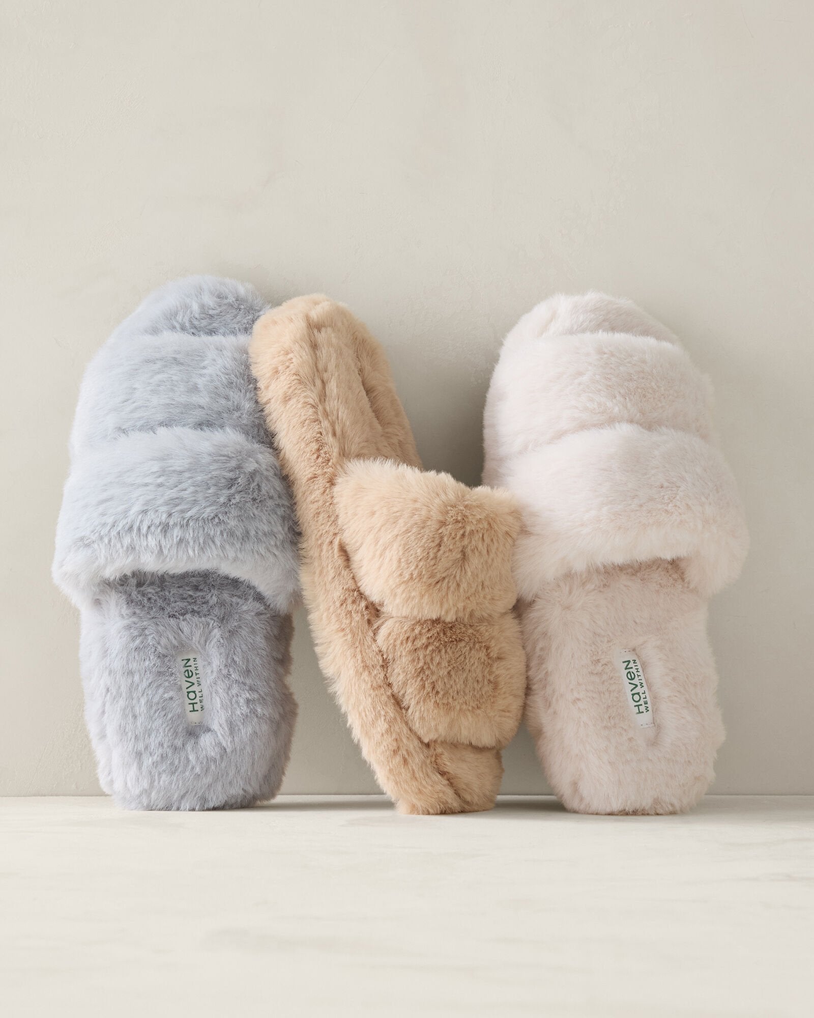 BLACK|MINK|SAND COVE|STONE GREY|TAN FAUX FUR BANDED SLIPPERS | Talbots near me