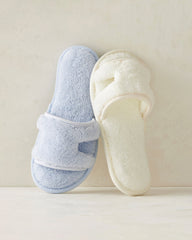 IVORY PLUSH CUTOUT SLIPPERS | Talbots sale