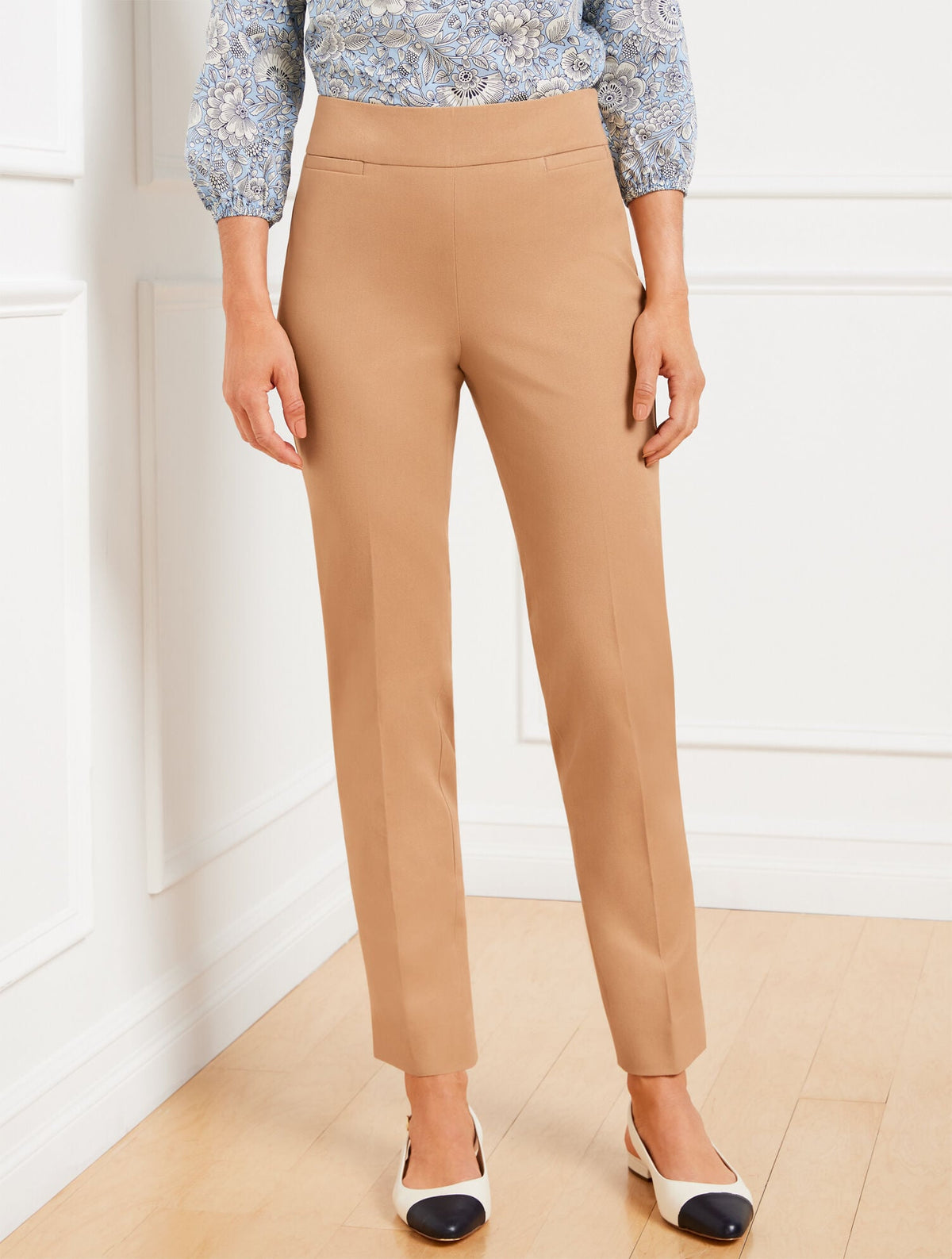 TOASTED COCONUT|OAK MOSS TALBOTS CHATHAM COTTON BI-STRETCH SLIM ANKLE PANTS | Talbots near me