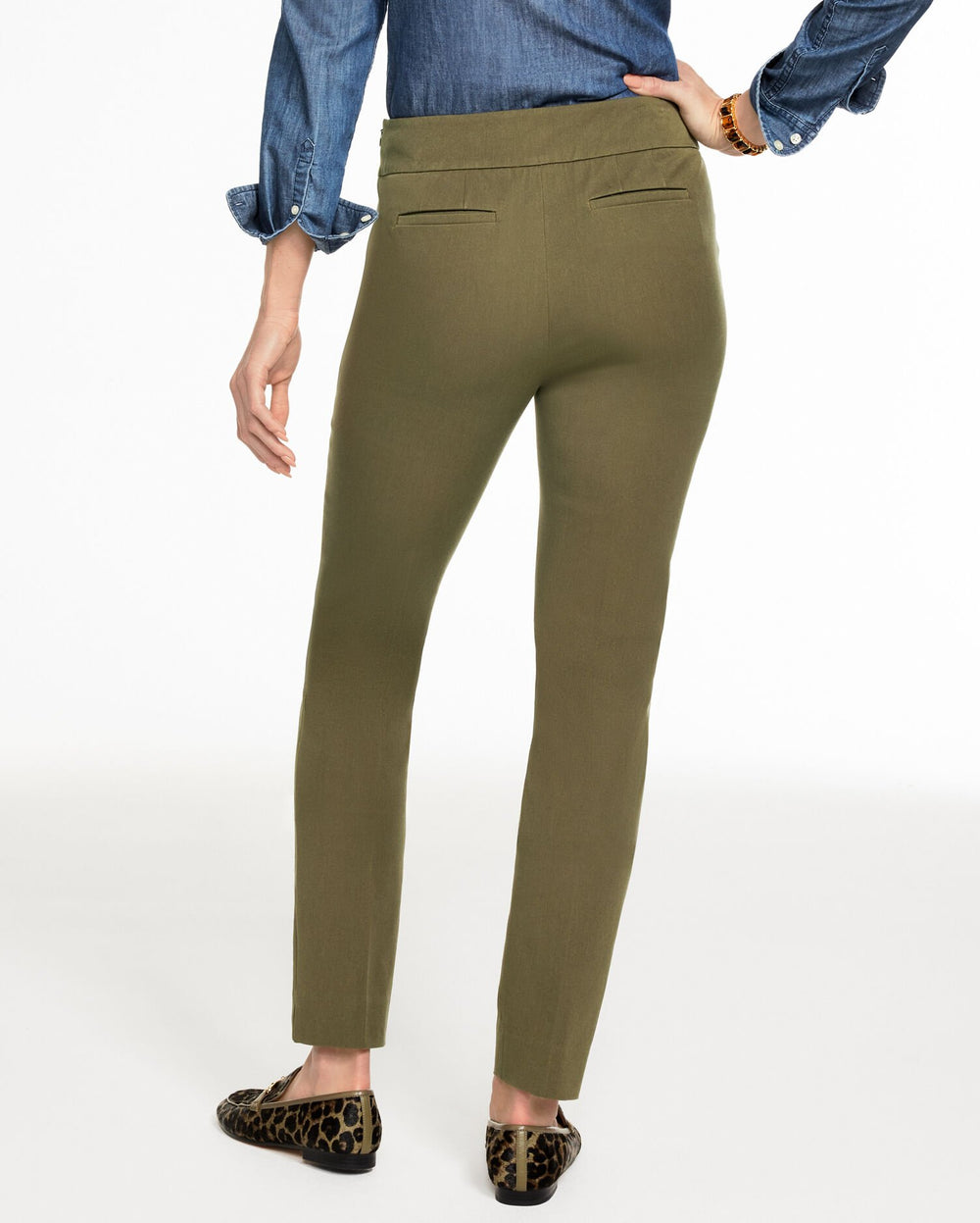 TOASTED COCONUT|OAK MOSS TALBOTS CHATHAM COTTON BI-STRETCH SLIM ANKLE PANTS | Talbots near me
