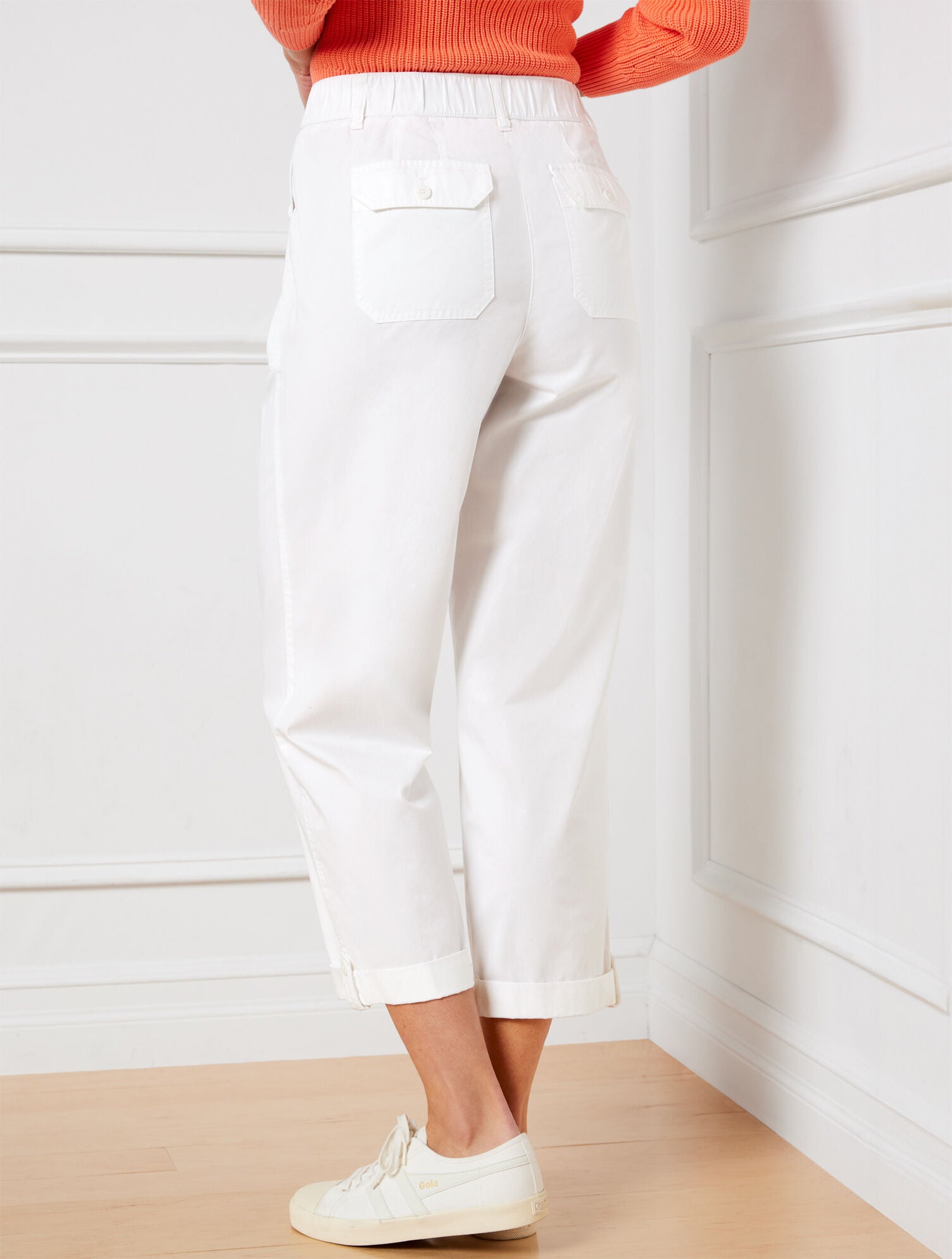 WHITE RELAXED CROP PANT | Talbots online