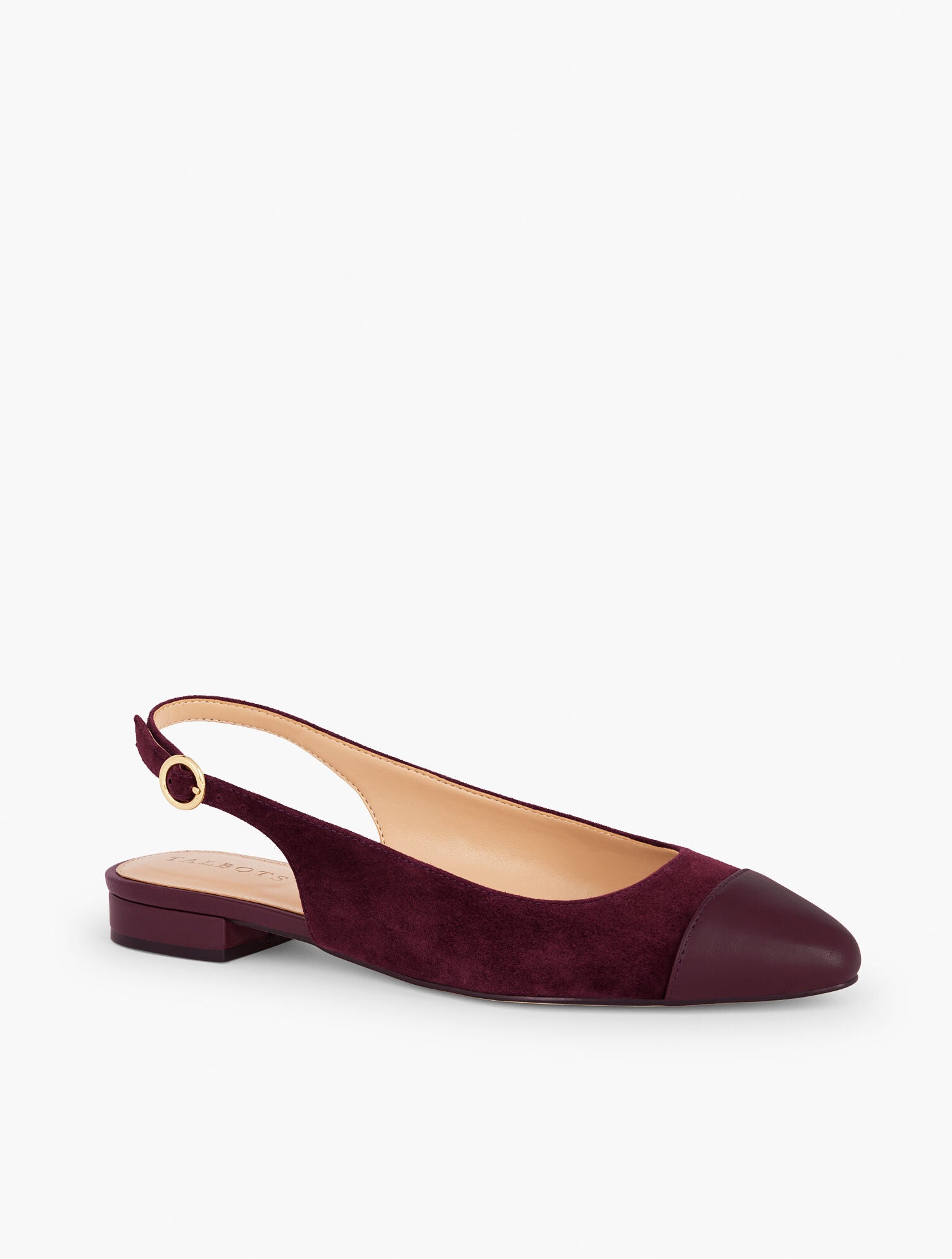 EDISON SUEDE NAPPA SLINGBACK FLATS | Talbots sale