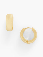 GOLD|SHINY SILVER CLASSIC HUGGIE HOOP EARRINGS | Talbots near me