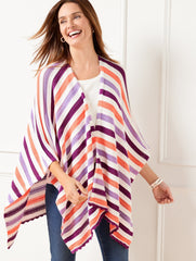 WHITE MULTI MULTI STRIPE RUANA | Talbots near me