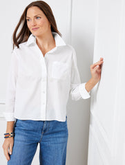 WHITE POPLIN SHORT SHIRT | Talbots near me