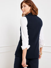 INDIGO BLUE EASY TRAVEL LONG VEST | Talbots on sale