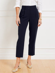 BLACK|INDIGO BLUE EASY TRAVEL TAPERED ANKLE PANTS | Talbots US