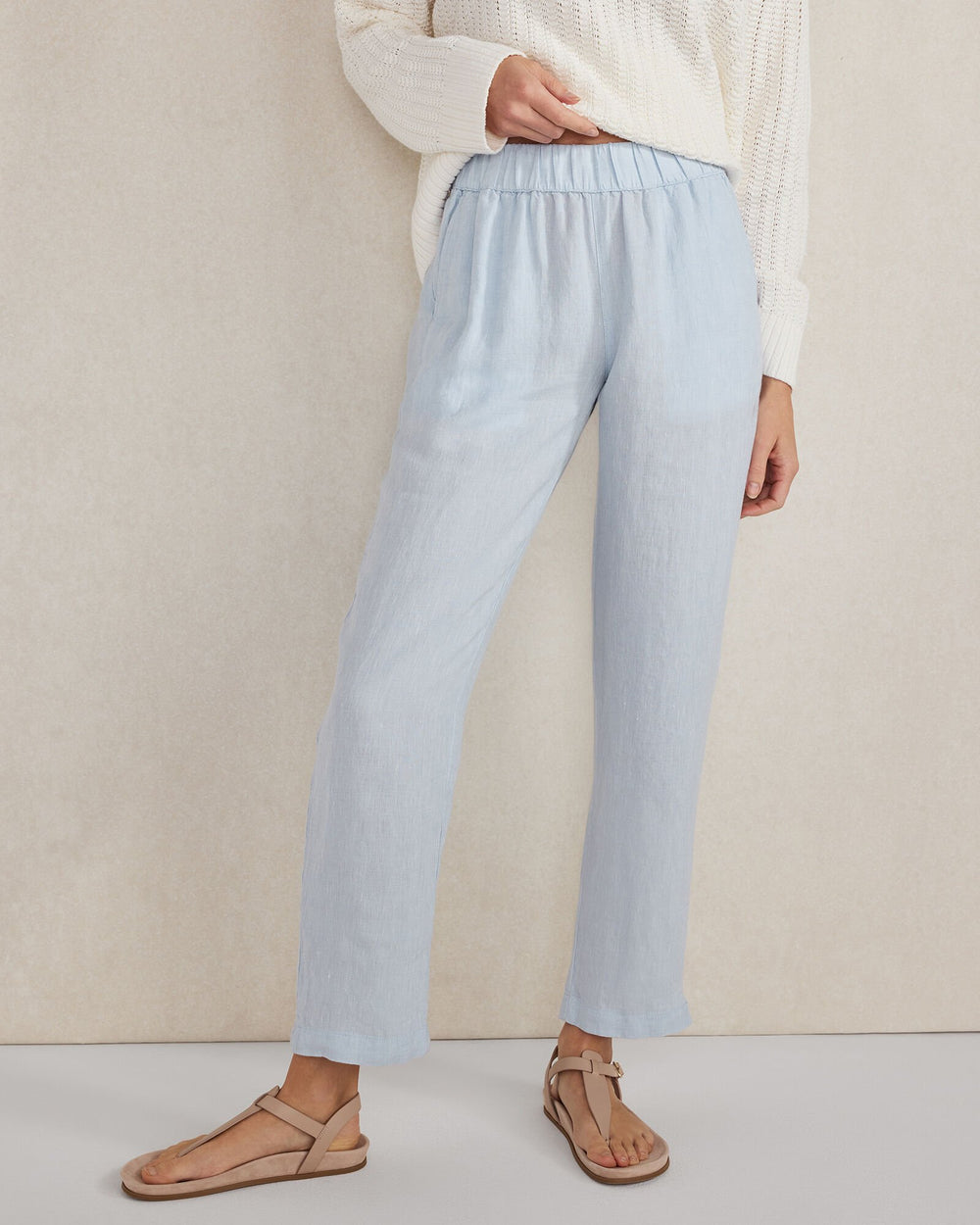 OATMEAL CROSS DYE|TWILIGHT|WIND CROSS DYE LINEN TAPERED PANTS | Talbots near me