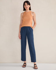 OATMEAL CROSS DYE|TWILIGHT|WIND CROSS DYE LINEN TAPERED PANTS | Talbots for sale