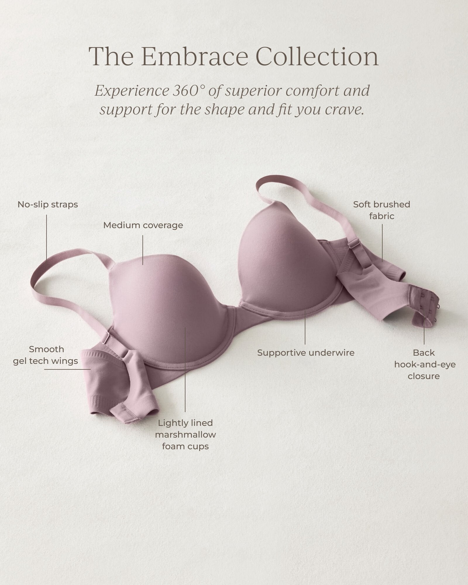 ALLOY|BLACK|DEEP TAUPE|ELDERBERRY|EVENTIDE|NOUGAT|PORT ROYALE|SAND DOLLAR|SEPIA ROSE|SMOKEY TAUPE|BERING SEA|POTENT PURPLE EMBRACE LIGHTLY-LINED T-SHIRT BRA | Talbots sale