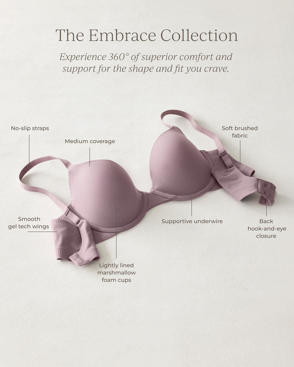 ALLOY|BLACK|DEEP TAUPE|ELDERBERRY|EVENTIDE|NOUGAT|PORT ROYALE|SAND DOLLAR|SEPIA ROSE|SMOKEY TAUPE|BERING SEA|POTENT PURPLE EMBRACE LIGHTLY-LINED T-SHIRT BRA | Talbots sale