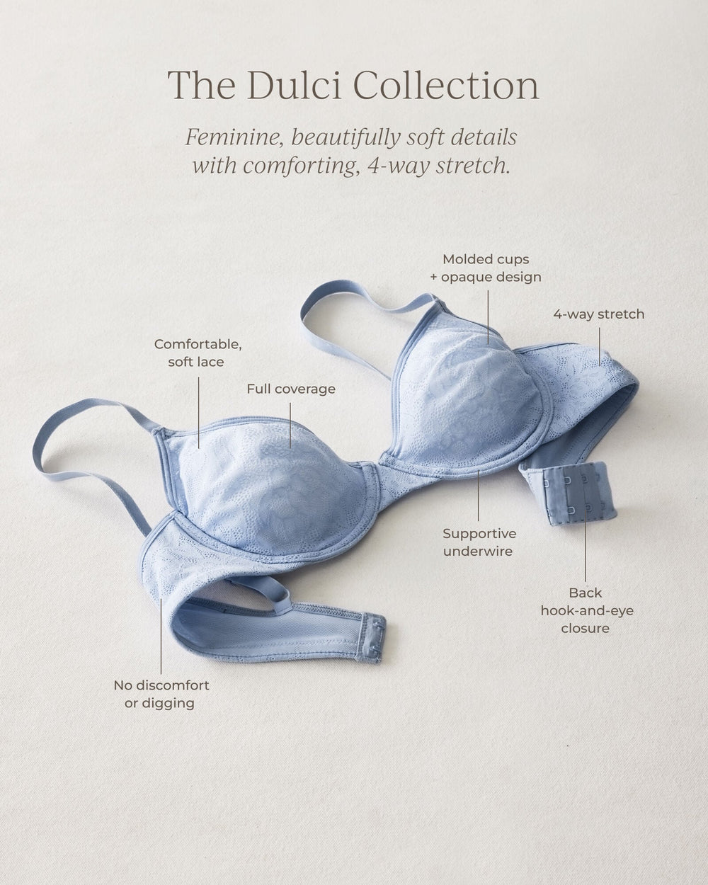 BLACK|DEEP TAUPE|EVENTIDE|MOOD INDIGO|SAND DOLLAR|TRUE SAND DOLLAR|TRUE WHITE|WHITE DULCI UNLINED PERFECT COVERAGE BRA | Talbots outlet