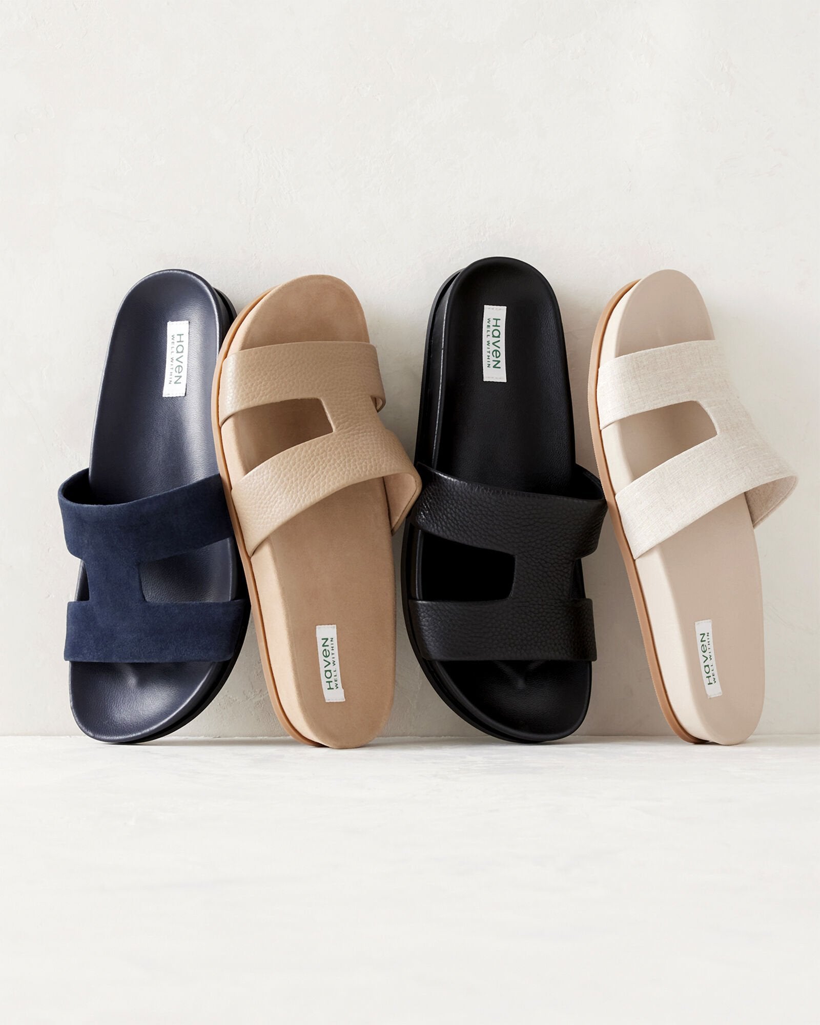 NAVY SUEDE CUTOUT SLIDES | Talbots discount