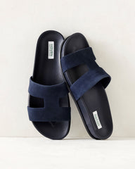 NAVY SUEDE CUTOUT SLIDES | Talbots discount