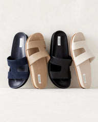 NAVY SUEDE CUTOUT SLIDES | Talbots on sale