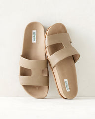 FAWN PEBBLED CUTOUT SLIDES | Talbots sale