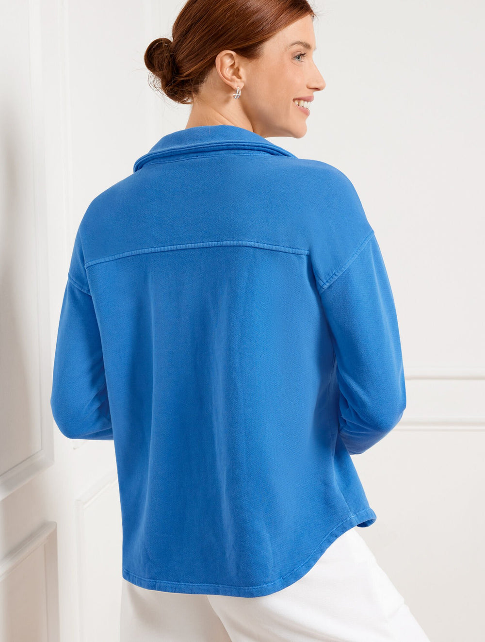 BLUE IRIS|WHITE BEACH TERRY SHACKET | Talbots for sale