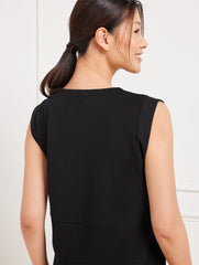 PERI BLUE AIRKNIT STRETCH SLEEVELESS DRESS | Talbots for sale